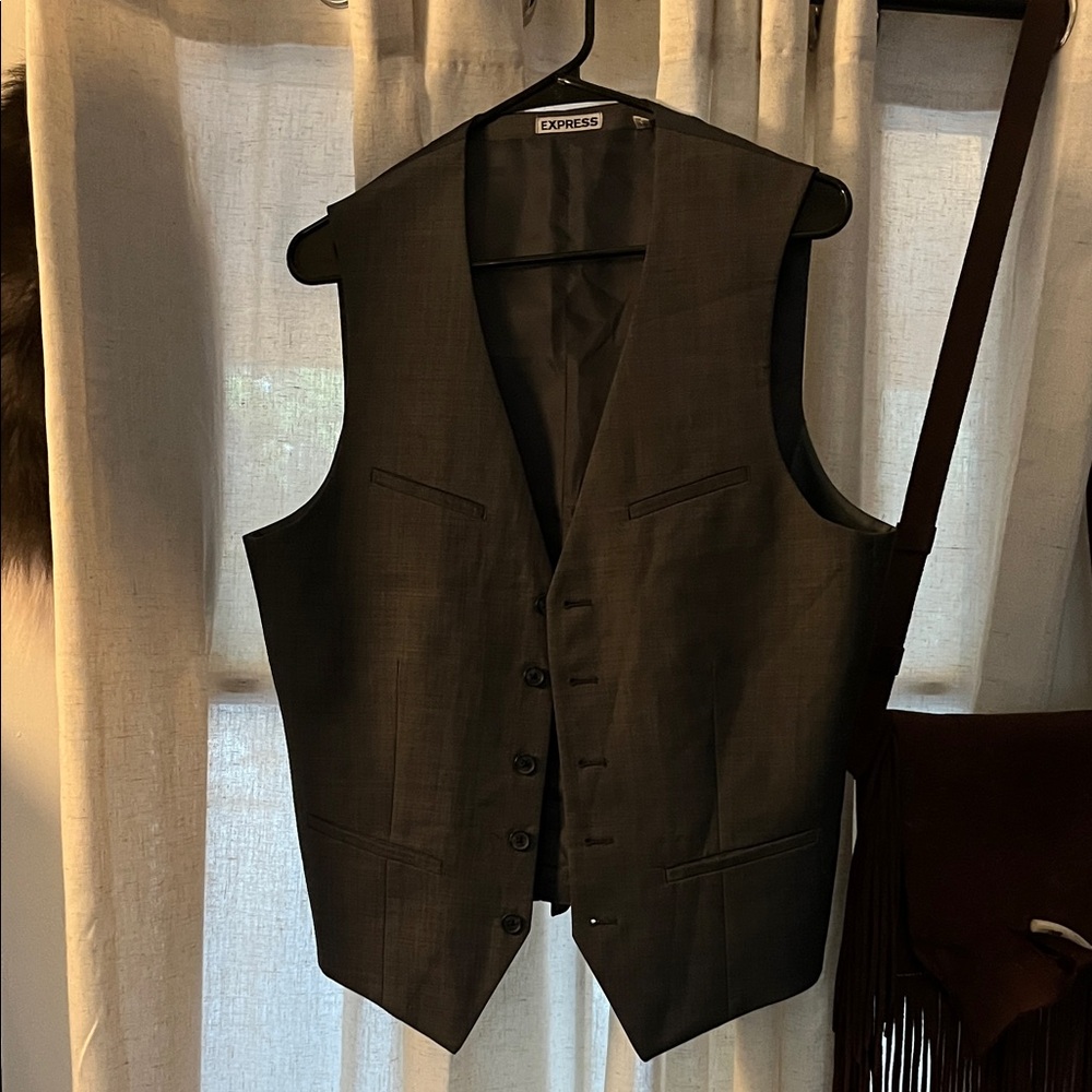 Express Men's Dark Gray Vest